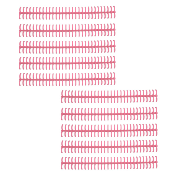 10 st bindande ryggar spiraler spolar kammar 30 hål plastlist för lösblad 1/2 tum diameter rosa