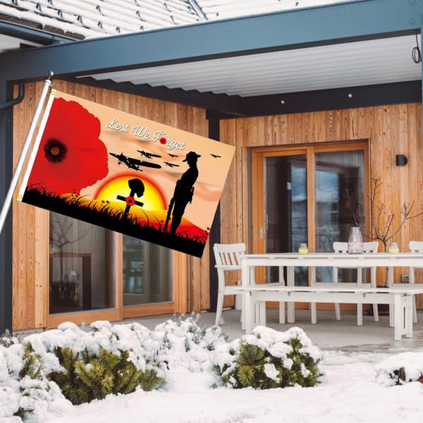 90 x 150 cm Bannerflagg for Remembrance Day, for hus, utendørs, enkeltlags polyesterbanner