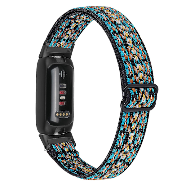 Fitbit Inspire 3 Nylon Flettet Elastisk Solo Loop Sport Rem Sort - 44