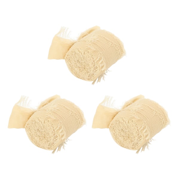 Hapsu Chiffon Silkki Nauha Puhdas Väri Käsityönä Kimppu Nauha Käsin Värjätty Kannettava Chiffon Nauha Häät DIY Käsityöt Beige