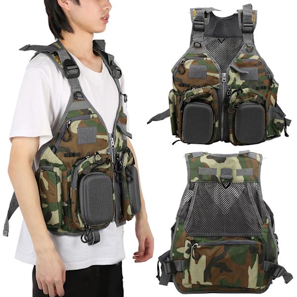 Udendørs multifunktionel jakke jagt fiskeri rejse camouflage vest med lommer