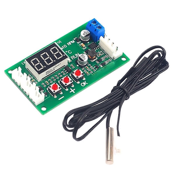 DC12-48V Digital Fyrtråds PWM Fläkt Temperaturkontroll Modul 5A