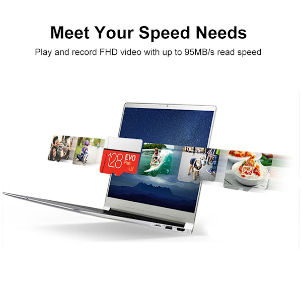 C10 High Speed TF -muistikortti 95MB/s Samsung EVO plus -laitteelle (128GB)