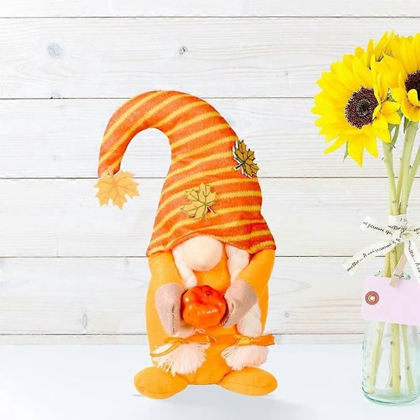 Käsintehty pehmoinen syksyinen tonttu kiitospäivään - 31,5 cm