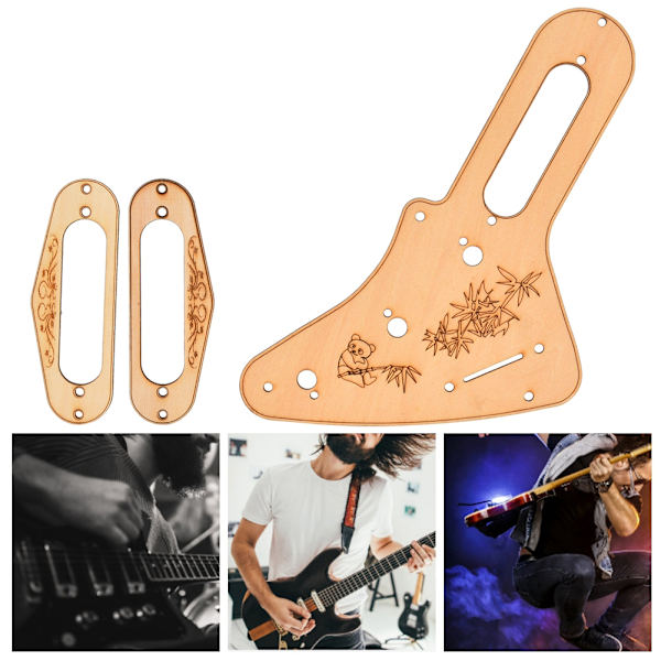 Gitarr Guard Pickup Ram Set Lönn Snidad Elektrisk Gitarr Musikinstrument Tillbehör