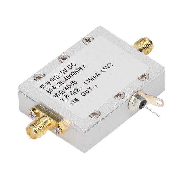 RF-forsterkermodul 30‑4000MHz 40dB aluminiumlegering RF-forsterker med lav støy for fjernkontrollmottaker DC 5V