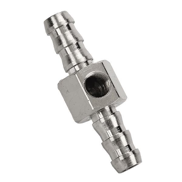 T-fitting adapter 304 rustfrit stål gummi høj ydeevne til brændstoftrykmåler eller sensor 3/8in pasform med 9,5 mm ID