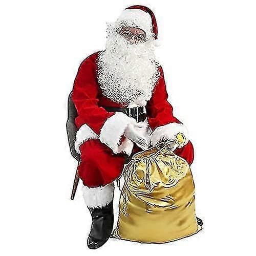 Luksus Julemandskostume til mænd, 11 dele 2XL