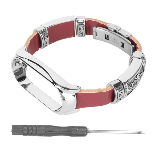 Smartwatch-armbånd Vintage DIY-spænde-armbåndsrem til Xiaomi 7 Brown Silver