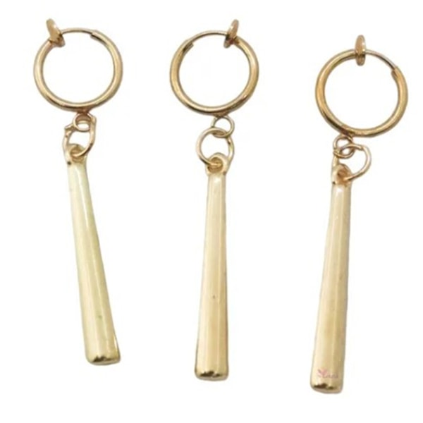 Bar Dangle Øredobber Kompakt Struktur Legering Lett Glansfull Bærbar Bar Dangle Øredobber for Kvinner Jente Menn