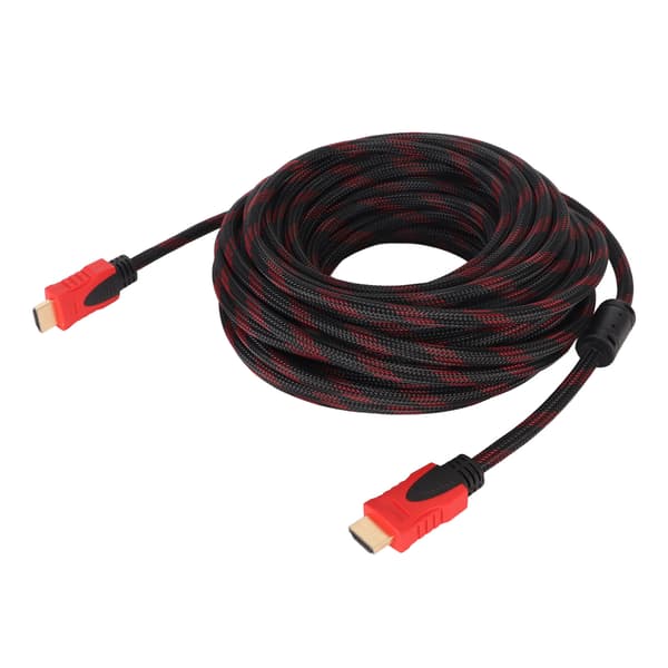 15m HD Multimedia Interface Kabel Fuld HD 1080p Fleksibelt HD Multimediekabel til TV Computerskærm Sort Rød