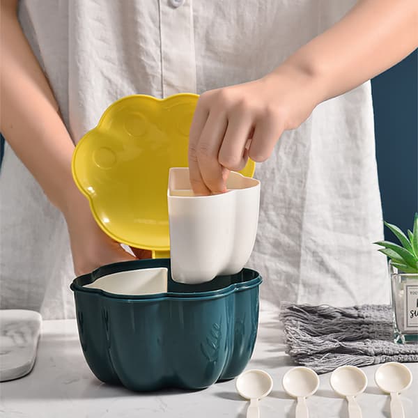 Krydderboks Krydderkrukker Fire Rom Krydder Multi Grid Krydderkrukke Salt Pepper Dispenser