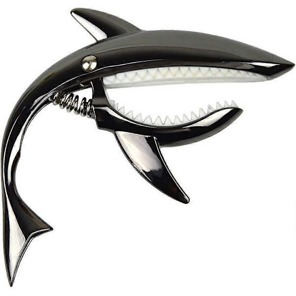 Zinklegering Guitar Capo Shark Capo til Akustisk og Elektrisk Guitar med God Håndfølelse, Ingen Båndstøj og Holdbar (Sort)