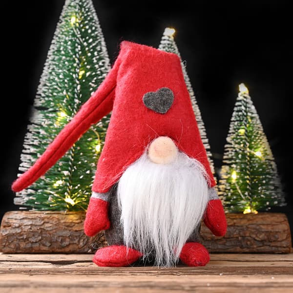 Lång Jultomte med Hatt Ansiktslös Plyschdocka Prydnad Jul Heminredning