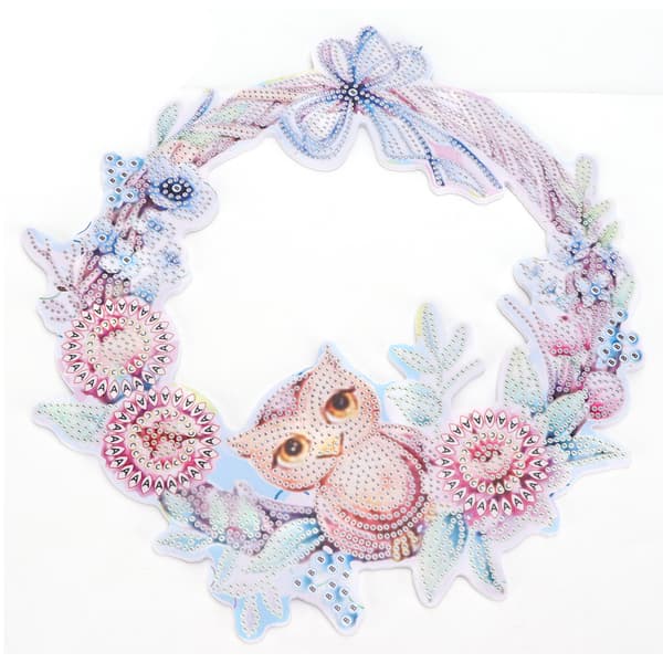 DIY Rhinestones Maleri Uglekrans Mønster Krystallbroderi Bilde Dekorasjonssett