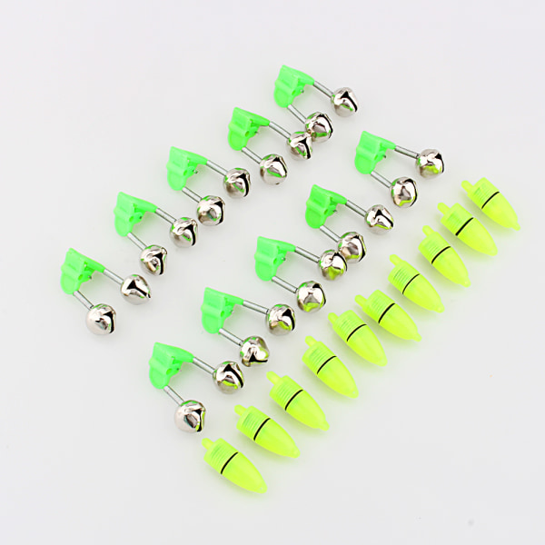 10x Nattfisketilbehør LED-lys Stangspiss Fish Ring Bite Doble Bells