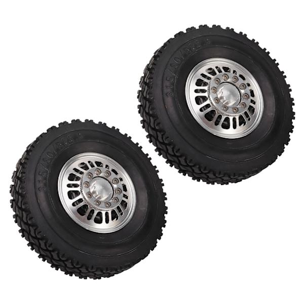 2-pack aluminiumfälg och däckkit för Tamiya 1/14 RC-traktor, ersättningsdäck, främre hjullager