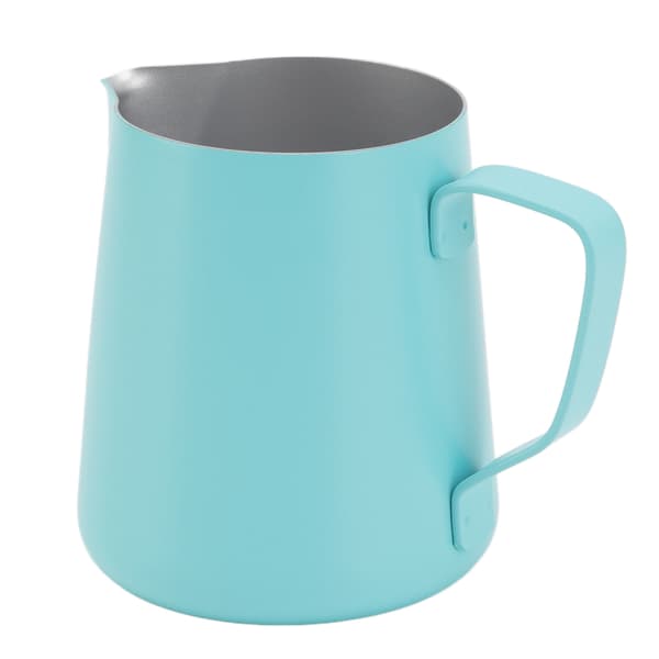 Mælkeskummerkande i rustfrit stål Mælkekande Kaffeskummerkande til mælketebutik Cafe 350ML Teflon Blå