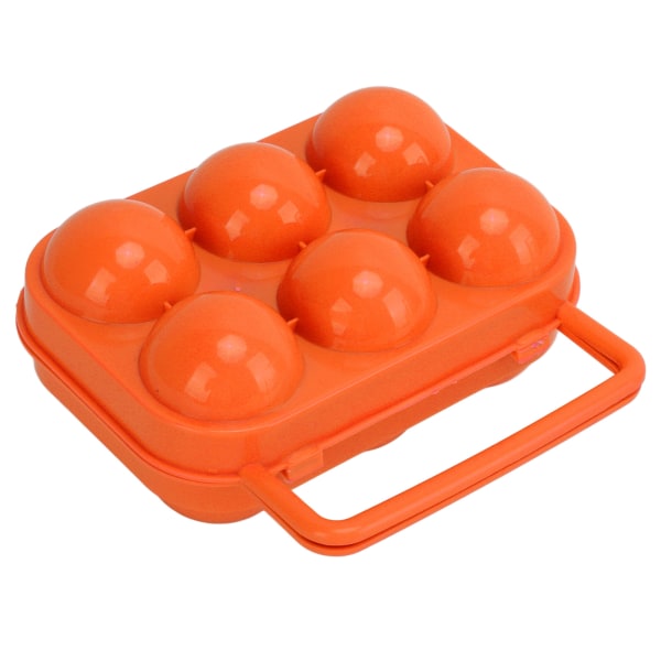 Bærbar eggoppbevaringsveske ABS 6-gitter eggboks for utendørs innendørs eggoppbevaring Orange