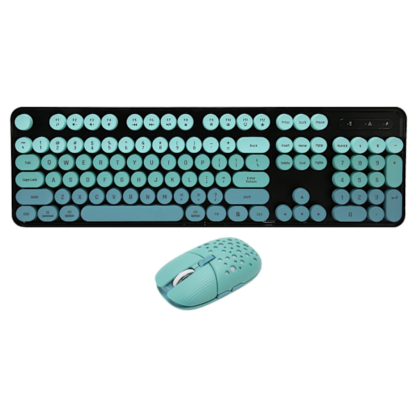 Trådlöst tangentbord och mus Combo 2.4G trådlöst läge Enkelt att använda Retro Punk-tangentbord med 3 DPI justerbar spelmus blandad färg Blå
