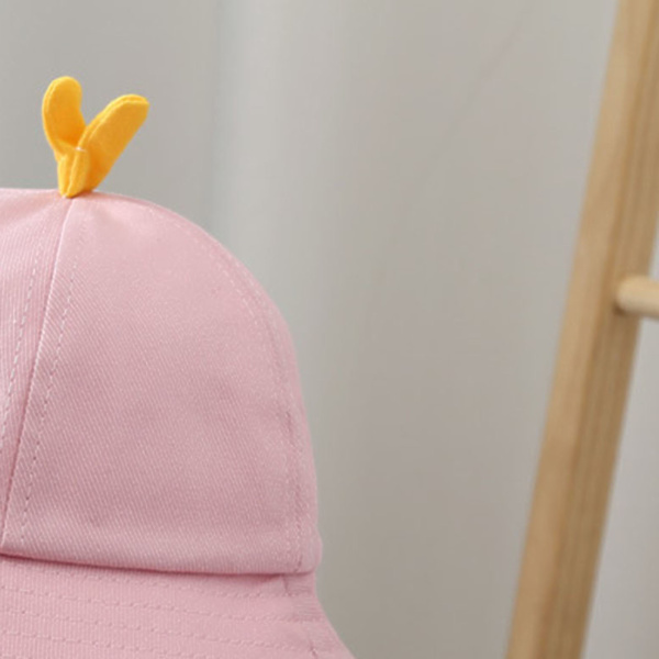 Børns støvtætte solhat i bomuld med tegneseriefigur, justerbar ansigtsvisir, beskyttelseshat til babyer og børn, pink