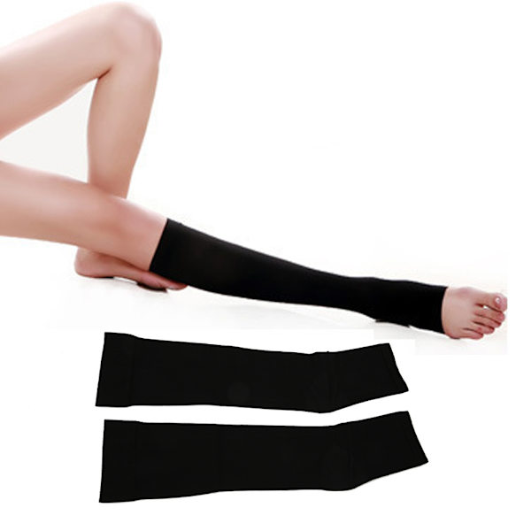 Utendørs sport kompresjonsstrømper Thining leggvene Elastiske sokker Pressure Varicose Shaping Blackopen tå