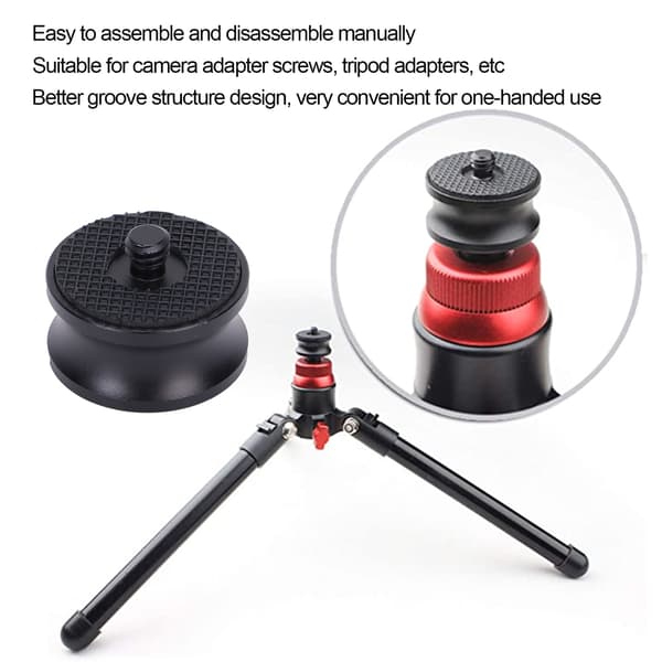 Hunn til hann gjenget adapter for stativ monopod kulehode lysstativ (3/8\" til 1/4\")