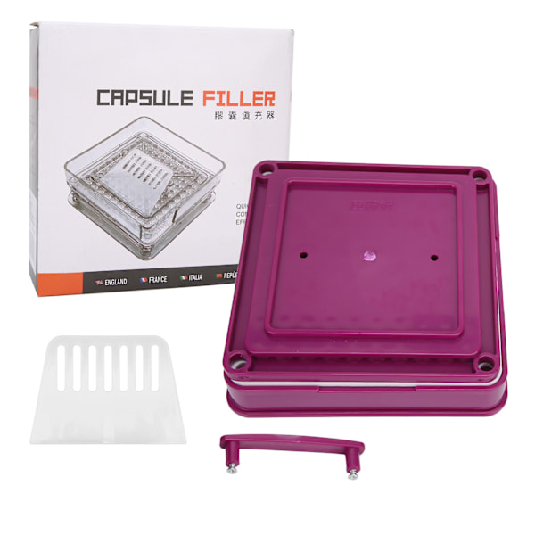 100 Holes Empty Capsule Plate Capsule Powder Filler Plate Capsule Manual Filling ToolPurple