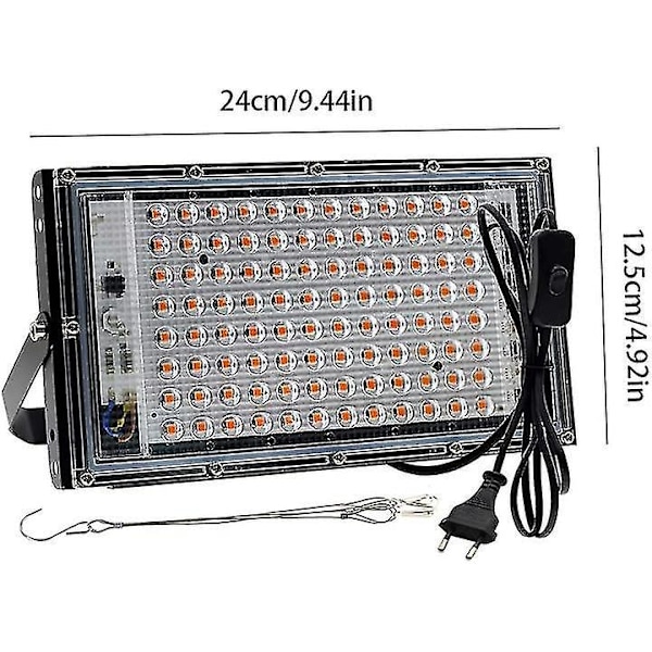 LED Kasvivalo Täyden Spektrin Paneelilamppu (100W)