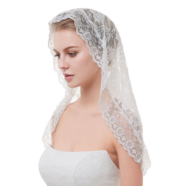 Kort brude slør blonder enkelt lag elegant høj kvalitet bryllup brude slør til kirker bryllupper dåb hvid