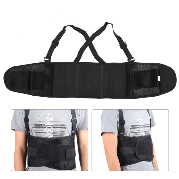 Justerbar, fungerende lændehvirvelstøttebælte Anti-forstuvningsfikseringsrem Taljebånd BlackBlack XL