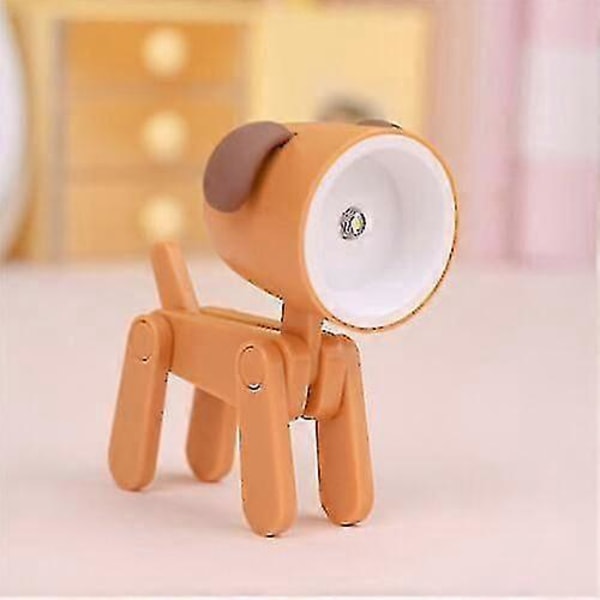 Mini Tegneserie Dyr LED Skrivebordslampe Bærbar Justerbar Søt Kjæledyr Nattlys oransje hund