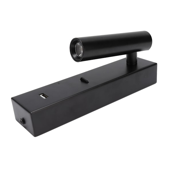 LED væglampe til læsning - enkel og stilfuld vægmonteret lampe med kontakt og USB-port til indendørs soveværelse 100-240V