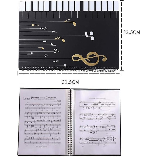 Musikerens lommemappe - 30 lommer, opbevaring af noder