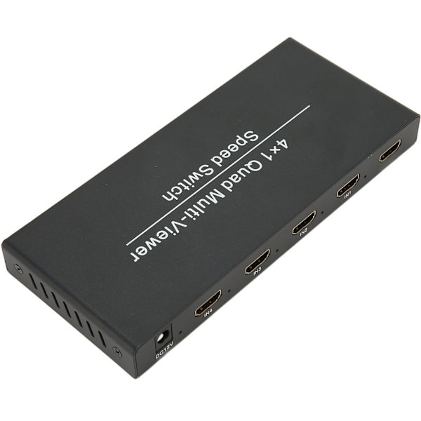 4X1 HD Multimedia Interface Multi Switcher 4 ind 1 ud 1080P ved 60Hz HD Multimedia Interface Multi Viewer 100‑240V UK Stik