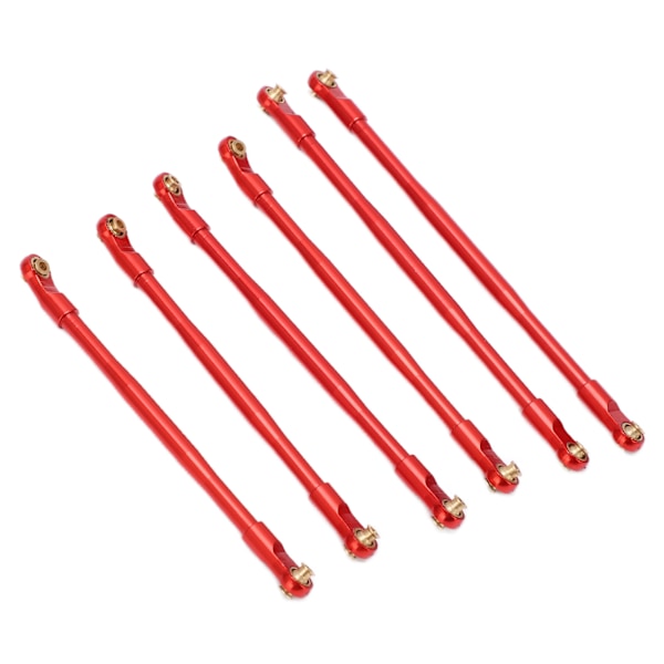 6 kpl RC-auton metalliset vetovarret, kulutusta kestävät metalliset jousitusvarret Axial RBX10 1/10 RC-kローラutolle, punainen
