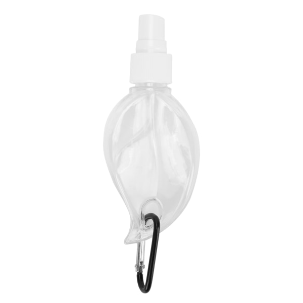 Bladform gjennomsiktig reisesprayflaske med nøkkelring - 50 ml, påfyllbar beholder (hvit munnstykke)