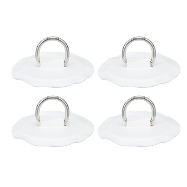4 st D-ring lappar PVC rund form starkt rostfritt stål D-ring dyna för båt flotte paddelbräda vit
