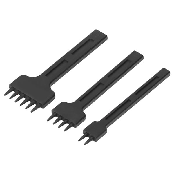3 st läderhålslag DIY handgjorda lädervaror läder zinklegering svart runt hål rad stans 6mm