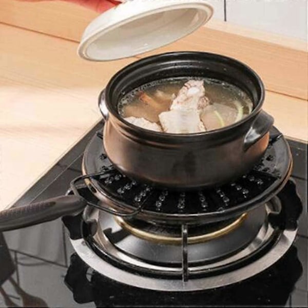 Varme Diffuser Plate Flamme Reduserer Emalje Flammebeskytter Simmer Ring Stekeplate Varmebeskytter Varme Temmer For Hjemmekjøkken Matlaging Svart
