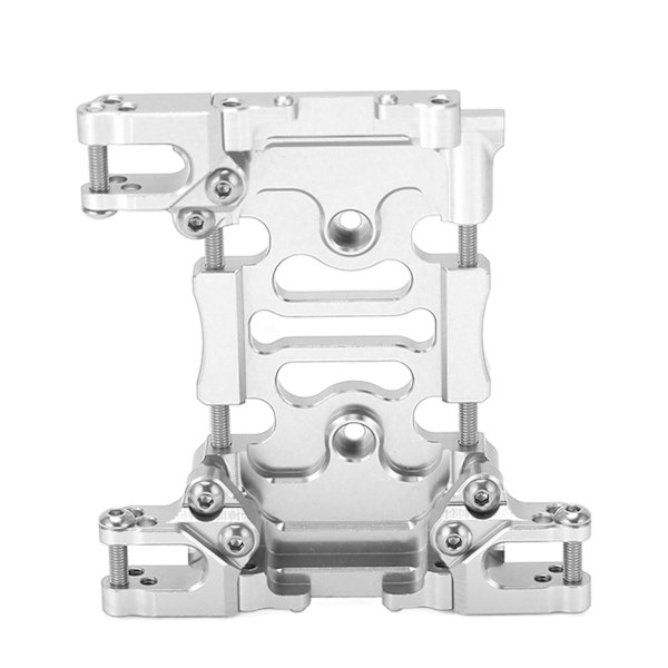 RC-bilens sentergirboks-plate i aluminiumlegering, slitesterk, høy styrke, lett girkassemonteringsbase for Axial 1/10 bil, sølv