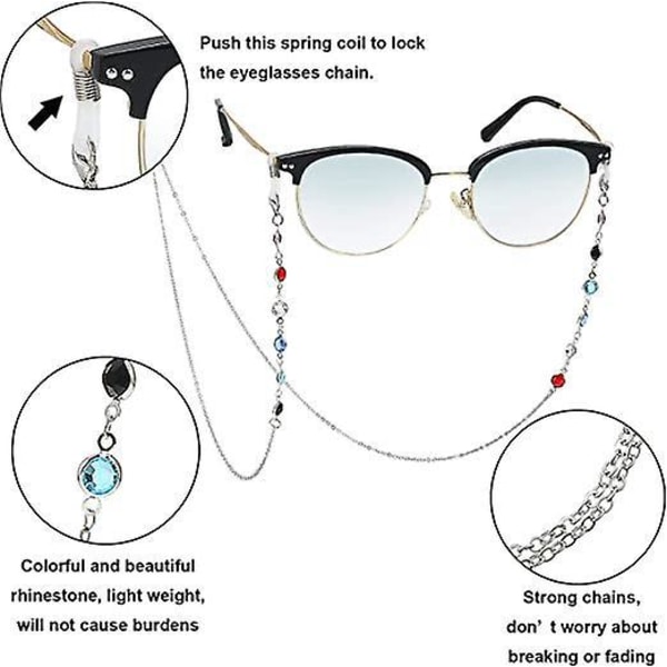 6 stykker stilige brillekjeder Holder perler remholder med seks forskjellige stiler