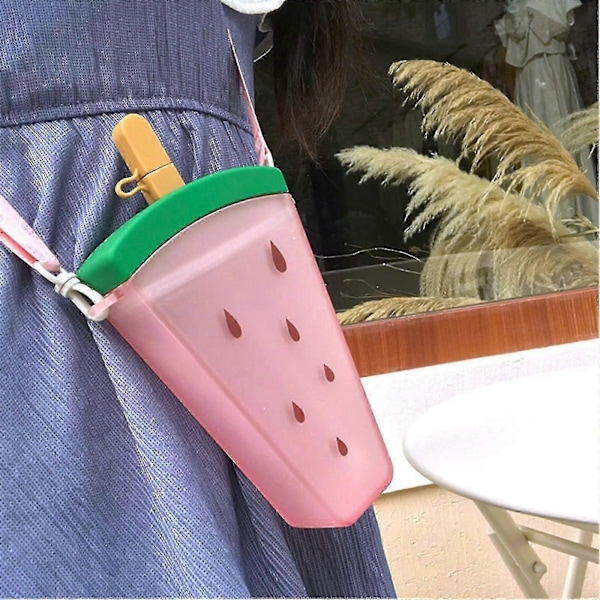 Vannflaske Søt Ispinn Vannkopp Frukt Vannkopp Bærbar Plast Vannkopp Med Lanyard