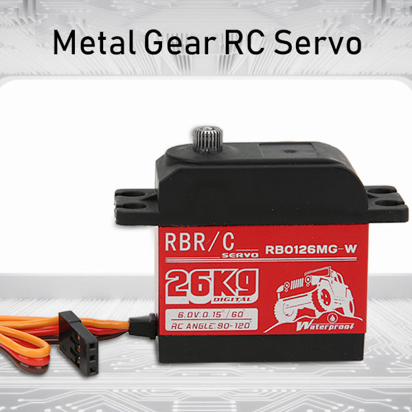 26KG High Torque Metal Gear Digital Servo 1/8 1/10 Robot RC Crawler Car BoatRB0126MG-W