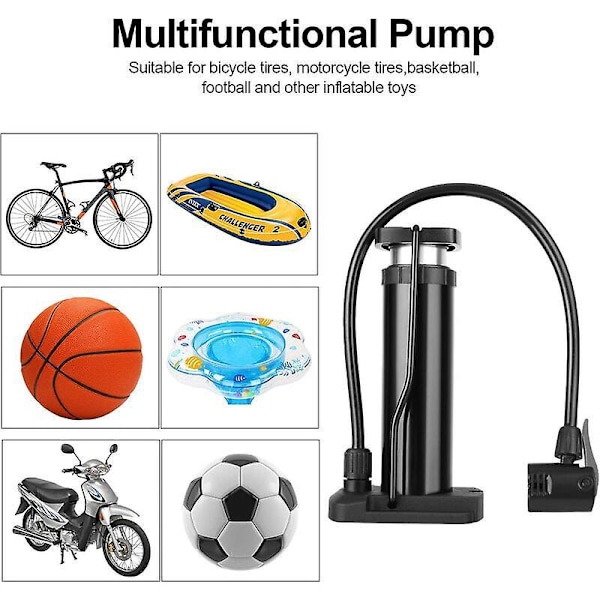 Cykelpump, fotaktiverad cykelpump, miniportabel cykelpump för universella Presta- och Schrader-däck, aluminiumlegering, för landsvägscyklar, mountainbikes a