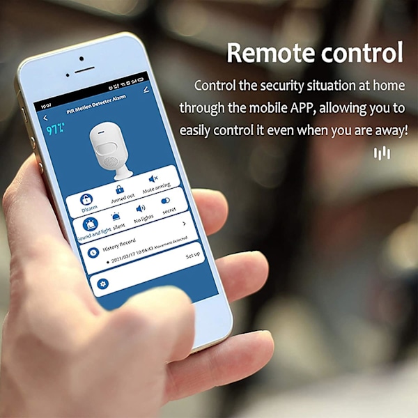 Wifi Bevægelsessensor Alarm med 100db Sirene App Kontrol Lyd og Lysalarm USB Genopladelig Trådløs Bevægelsesdetektor 2 stk