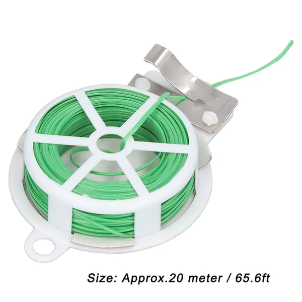 Plante Kabelbinder Plast Ståltråd Twist Rull Dispenser med Kutter - 1 stk, 20 Meter (Grønn)