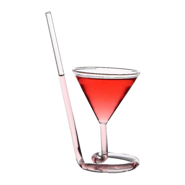 Spiral Cocktailglas Roterande Martini Kreativt Långsvansat Cocktail Sugrör Vinglas För B A Diagonal Martini Cup