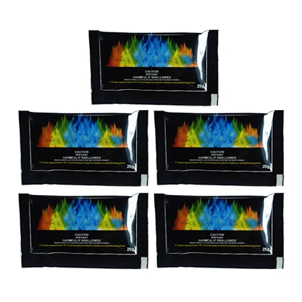 5 st 25 g BBQ Camping Färgade Flampaket Bonfire Party Färgglada Flamfärg Ändringspaket