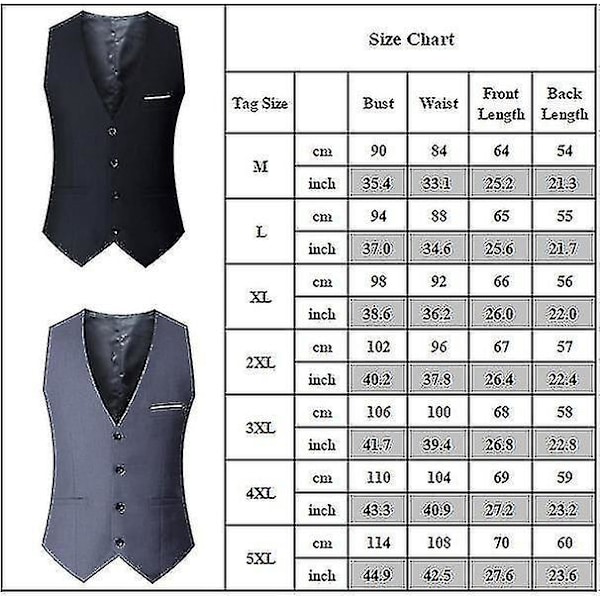 Slim Fit Plus Size Herrväst för Affärer, Bröllop, Formella eller Avslappnade Evenemang 3XL Marinblå